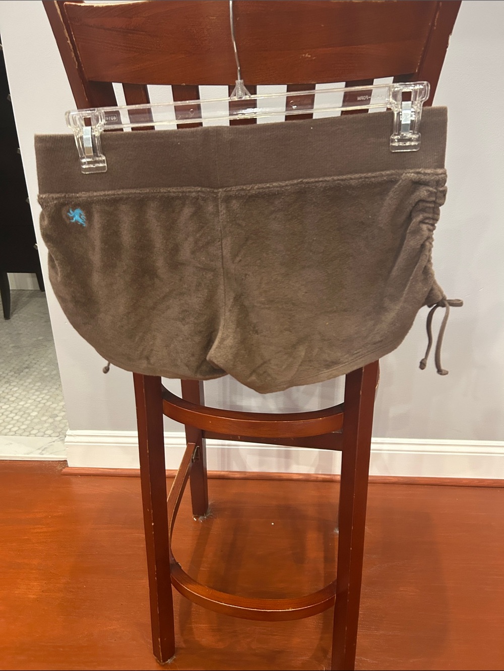 Express Chocolate Brown Velour Side-Ruched Athletic Shorts - Picture 10 of 10